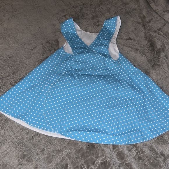 Kelly’s Kids Light Blue Polka Dot Pumpkin Appliqué Wrap Dress size 2 - Picture 4 of 4